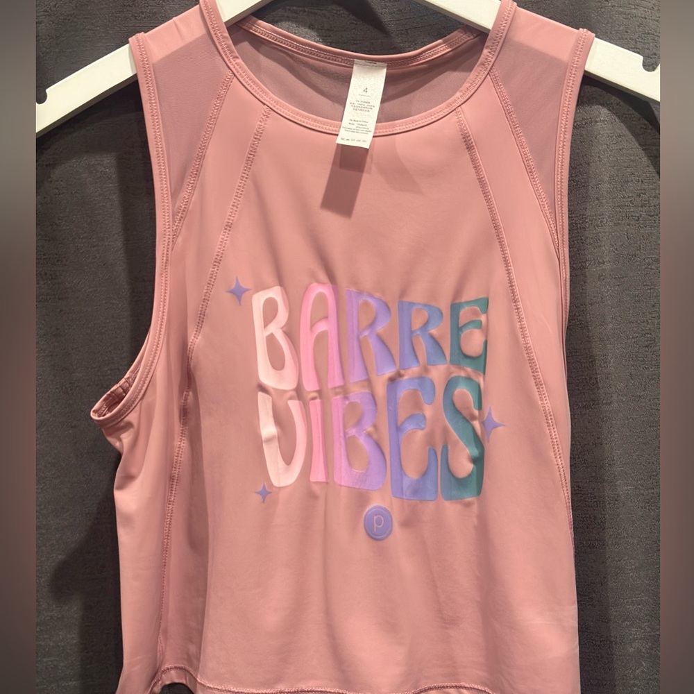 Crop barre tank with back cutout